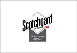 A black and white photo of the scotchgard logo.
